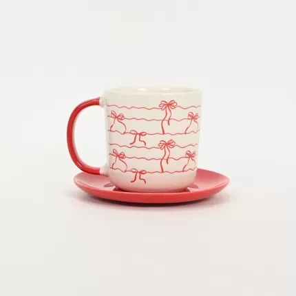 Bow Melody Cup&Saucer-red