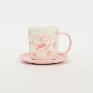 Bow Girl Cup&Saucer-pink