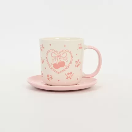 Bow Girl Cup&Saucer-pink