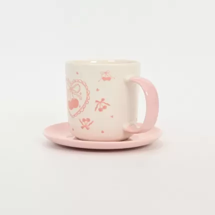 Bow Girl Cup&Saucer-pink