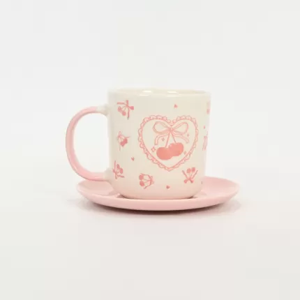 Bow Girl Cup&Saucer-pink
