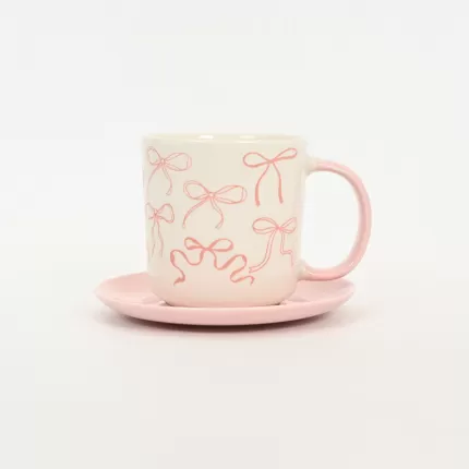 Bow Cup&Saucer-pink