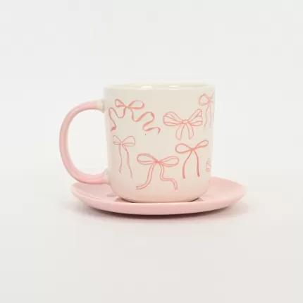 Bow Cup&Saucer-pink