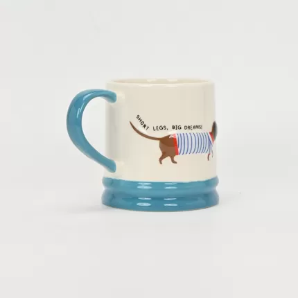 Striped Dachshund Mug-blue