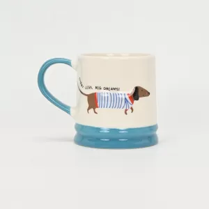 Striped Dachshund Mug-blue