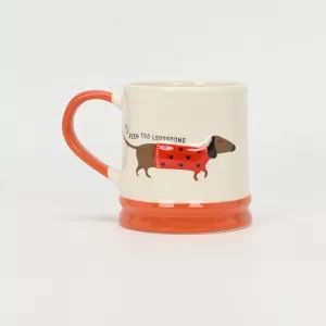 Heart Sweater Dachshund Mug–orange
