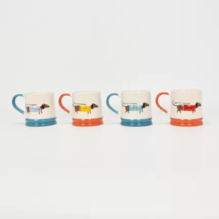 Heart Sweater Dachshund Mug–orange
