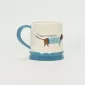 Polka Dot Dachshund Mug–blue