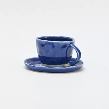 In the Lake · Embossed Cup&Saucer-blue&white