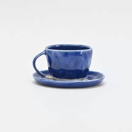 In the Lake · Embossed Cup&Saucer-blue&white