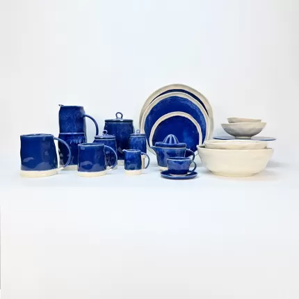 In the Lake · Embossed Jar-blue&white
