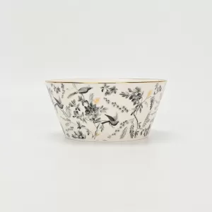 Gold-Ink Floral Bird Bowl