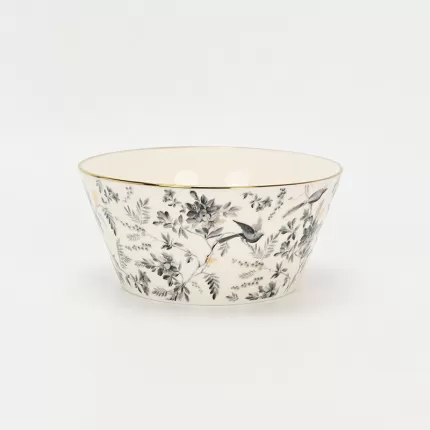 Gold-Ink Floral Bird Bowl