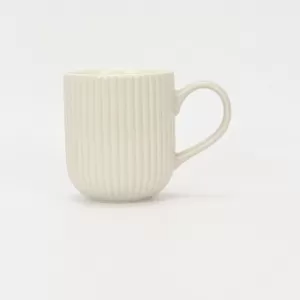 White Vertical Striped Ceramic Mug–Strumming the Strings of Daily Moments