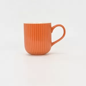 White Vertical Striped Ceramic Mug–Strumming the Strings of Daily Moments