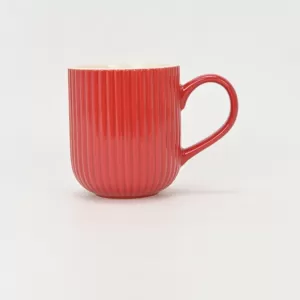 White Vertical Striped Ceramic Mug–Strumming the Strings of Daily Moments