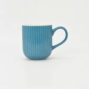White Vertical Striped Ceramic Mug–Strumming the Strings of Daily Moments
