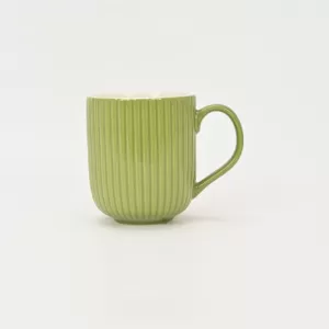 White Vertical Striped Ceramic Mug–Strumming the Strings of Daily Moments