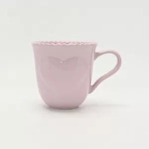 Heart Embossed Mug-cream puple