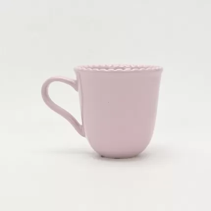 Heart Embossed Mug-cream puple