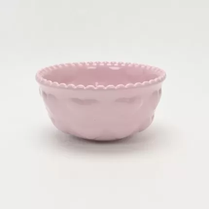Heart Embossed Bowl-cream puple