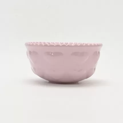Heart Embossed Bowl-cream puple