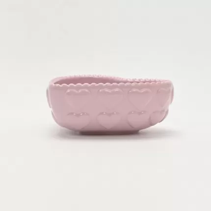 Heart Embossed Bowl-cream puple
