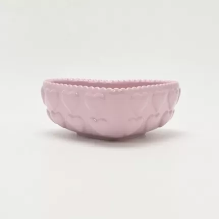 Heart Embossed Bowl-cream puple