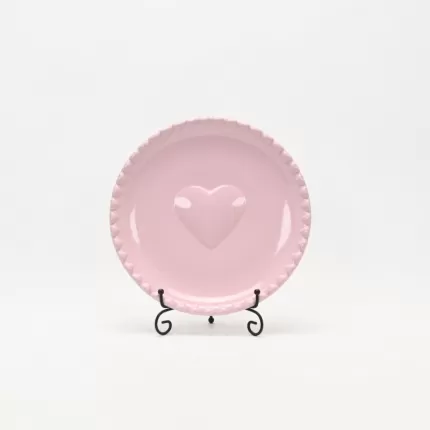 Heart Embossed Plate-cream puple