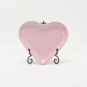 Heart Embossed Plate-cream puple