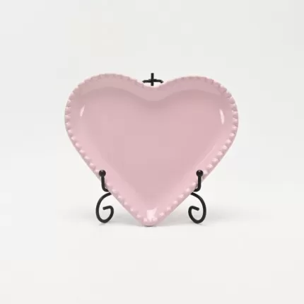 Heart Embossed Plate-cream puple
