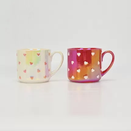 Heart Rainbow Cup–pearl red