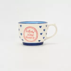 heart ceramic mug, pastel coffee mug, candy-style mug, sweet love mug, cute lettering mug, dreamy mug, pink aesthetic cup, kawaii ceramic cup, colorful heart pattern mug, gift mug for her