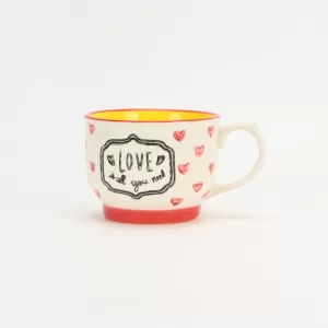 heart ceramic mug, pastel coffee mug, candy-style mug, sweet love mug, cute lettering mug, dreamy mug, pink aesthetic cup, kawaii ceramic cup, colorful heart pattern mug, gift mug for her