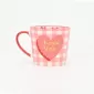 Heart Checkered Mug–pink
