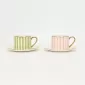 Striped Daily Cup & Saucer-pink