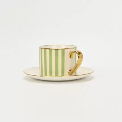 Striped Daily Cup & Saucer-pink