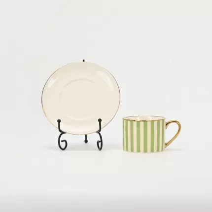 Striped Daily Cup & Saucer-pink