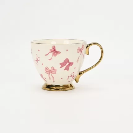 Gold-Rim Bow Mug-2