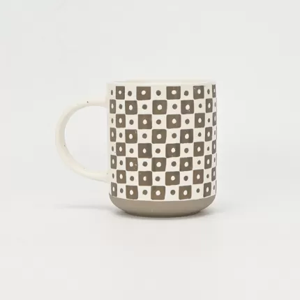 Polka Dot Checkered Geometric Mug