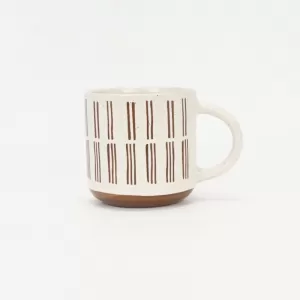 pink striped mug, geometric ceramic mug, gold handle coffee cupink mug with saucer, white ceramic saucer with gold rim, modern pink mug set, elegant coffee cup and saucer, stylish mug and plate set, p
