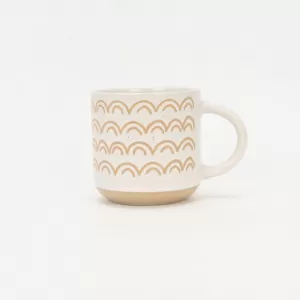 pink striped mug, geometric ceramic mug, gold handle coffee cupink mug with saucer, white ceramic saucer with gold rim, modern pink mug set, elegant coffee cup and saucer, stylish mug and plate set, p