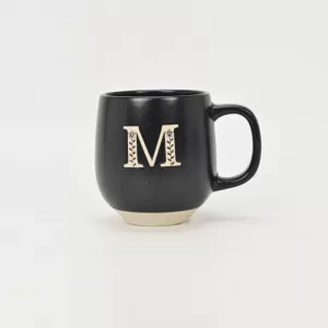 floral handle ceramic mug, nature-inspired coffee mug, botanical print ceramic cup, rustic clay texture mug, plant-themed tea mug, aesthetic nature mug