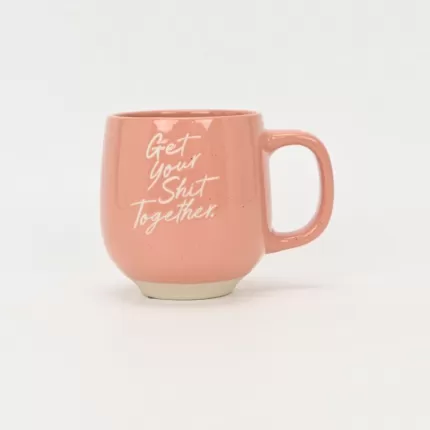 Floral Quotes Mug-living coral