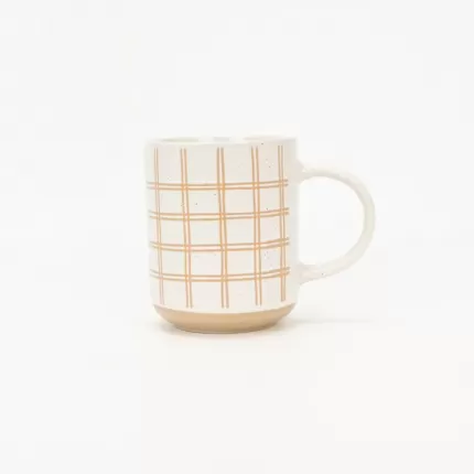 Striped Geometric Mug-orange