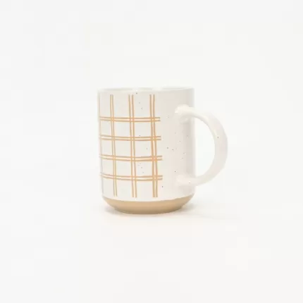Striped Geometric Mug-orange