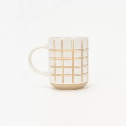 Striped Geometric Mug-orange