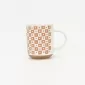 Polka Dot Checkered Geometric Mug-orange