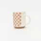 Polka Dot Checkered Geometric Mug-orange