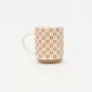 Polka Dot Checkered Geometric Mug-orange